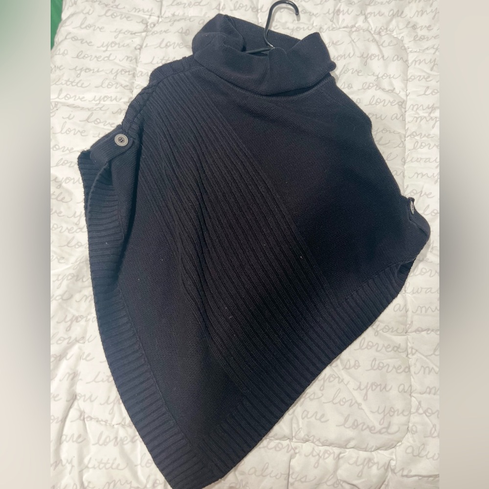Sonoma sweater poncho| petite| black
